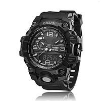 mens sport watch quartz rubber band black