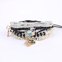 Men\'s Women\'s Couple\'s Strand Bracelet Bracelet Acrylic Resin Fashion White Black Pink Light Blue Jewelry 1set