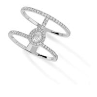 messika glamazone two row diamond ring in 18ct white gold ring size j