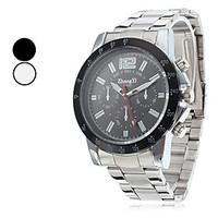 mens business style silver alloy quartz wrist watch assorted colors co ...