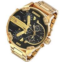 Men\'s Military Watch Dress Watch Fashion Watch Wrist watch Calendar Dual Time Zones Punk Quartz Alloy Band Charm Cool Casual Luxury Gold