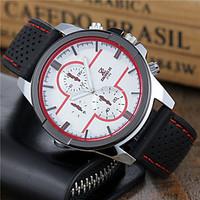 Men\'s Sport Watch Dress Watch Fashion Watch Wrist watch Quartz Silicone Band Cool Casual Black White Red