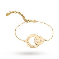 Merci Maman Yellow Gold Plated Mother Of The Bride Double Circle Chain Bracelet