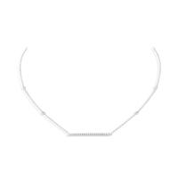 Messika 18ct White Gold Gatsby Diamond Horizontal Bar Necklace