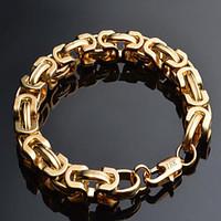 Men\'s Chain Bracelet Gold Plated 18K gold Fashion Geometric Gold Jewelry 1pc