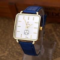 mens fashion watch quartz leather band black blue brown