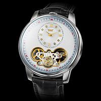 Men\'s Auto-Mechanical Fashion Black Leather Band Wrist Watch (Assorted Colors) Cool Watch Unique Watch