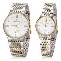 Men\'s Women\'s Dress Watch Fashion Watch Wrist watch Simulated Diamond Watch Imitation Diamond Quartz Stainless Steel Band Gold