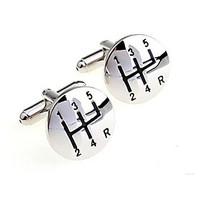 Men\'s Fashion Gear Style Silver Alloy French Shirt Cufflinks (1-Pair) Christmas Gifts