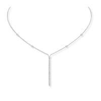 Messika 18ct White Gold Gatsby Vertical Bar Necklace