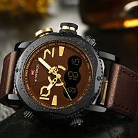 Mens Watches Top Brand Luxury NAVIFORCE Fashion Casual Quartz Watch Sport Led Display Waterproof Leather relogio masculino
