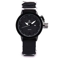 mens fashion watch chinese quartz digital silicone nylon band black