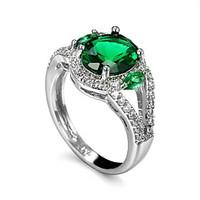 Men\'s Ring Emerald Unique Design Euramerican Fashion Zircon Emerald Alloy Jewelry Jewelry 147 Wedding Special Occasion Anniversary