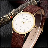 mens fashion watch quartz leather band black brown brown black