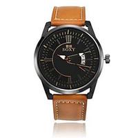 Men\'s Unisex Sport Watch Dress Watch Fashion Watch Wrist watch Water Resistant / Water Proof Quartz Leather Band Black Brown