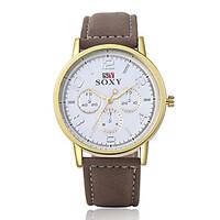 Men\'s Fashion Leather Wristwatches Analog Quartz Watch Casual Business Style Relogio Masculino Cool Watch Unique Watch