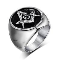 Men\'s Fashion Rock Punk Style Vintage 316L Titanium Steel Personality Statement Rings Casual/Daily Christmas Gifts