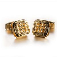 mens fashion crystal gold alloy french shirt cufflinks 1 pair