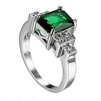 Men\'s Ring Emerald Unique Design Euramerican Fashion Zircon Emerald Alloy Jewelry Jewelry 147 Wedding Special Occasion Anniversary