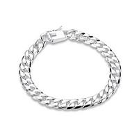 Men\'s Women\'s Chain Bracelet Copper Silver Plated Fashion Bohemian Punk Personalized Simple Style Silver Jewelry 1pc
