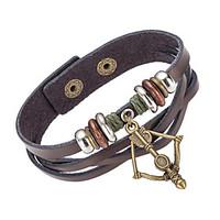 Men\'s Leather Bracelet Wrap Bracelet Jewelry Natural Fashion Leather Alloy Irregular Jewelry For Special Occasion Gift Sports 1pc