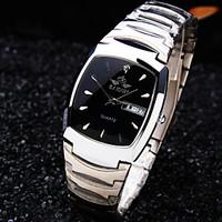 Men\'s Luxury Business Oval Calendar Diamond Dial Stainless Steel Strap Fashion Waterproof Quartz Watch Wrist Watch Cool Watch Unique Watch