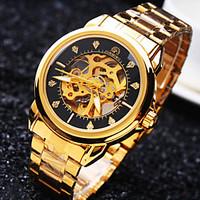 Men\'s Business Round Diamond Dial Mineral Glass Mirror Stainless Steel Band Fashion Mechanical Waterproof Watch Wrist Watch Cool Watch Unique Watch