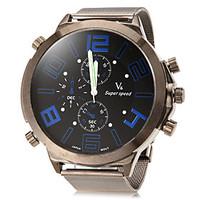 Men\'s Big Dial Design Round Dial Alloy Band Quartz Analog Fashion Watch Cool Watch Unique Watch