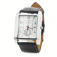 Men\'s Fashion Watch Quartz Leather Band Black