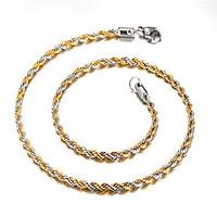 Men\'s Women\'s Pendant Necklaces Chain Necklaces Titanium Steel Fashion Golden Jewelry Daily Casual 1pc