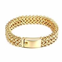 Men\'s Chain Bracelet Stainless Steel Gold Plated Jewelry For Party Anniversary Gift Daily Casual