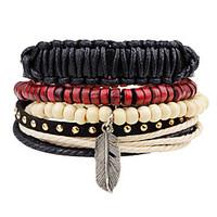 Men\'s Wrap Bracelet Fashion Vintage Punk Hip-Hop Rock Leather Geometric Jewelry For Party Anniversary Birthday Gift Sports