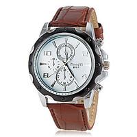 Men\'s Round Dial PU Leather Band Quartz Wrist Watch (Assorted Colors) Cool Watch Unique Watch