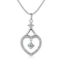 Men\'s Women\'s Choker Necklaces Pendant Necklaces Pendants Silver Sterling Silver Zircon Rhinestone White JewelryWedding Party Thank You