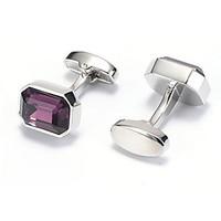 Men\'s Fashion Luxury Purple Crystal Alloy French Shirt Cufflinks (1-Pair)