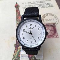 mens fashion watch quartz leather band black white blue red brown khak ...