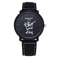 mens womens fashion watch quartz leather band casual black brown