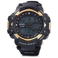 mens round dial multifunctional digital sport water resistance wristwa ...