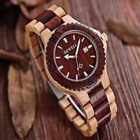 mens wrist watch wood watch chronograph quartz japanese quartz wood ba ...