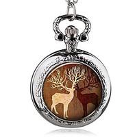 Men\'s Women\'s Pocket Watch Automatic self-winding Alloy Band Silver