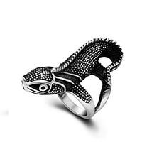 mens rings personality vintage lizard silver band ring fashion jewelry ...