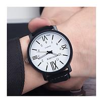 mens womens sport watch quartz leather band vintage black brown