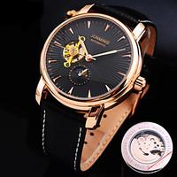 mens new round diamond dial genuine leather strap waterproof fashion m ...