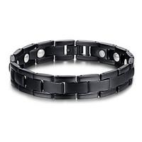 Men\'s Jewelry Health Care Black Titanium Steel Magnetic Therapy Bracelet Fashion Jewelry Christmas Gifts
