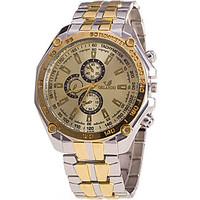 Men\'s Fashion Watch Wrist watch Quartz / Stainless Steel Band Cool Casual Gold
