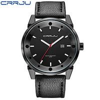 Men\'s Fashion Watch Quartz Leather Band Black