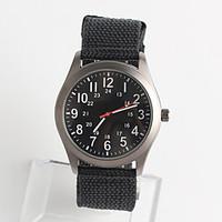 mens fashion watch japanese japanese quartz nylon band casual black si ...