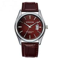 mens dress watch fashion watch calendar quartz leather band casual bla ...