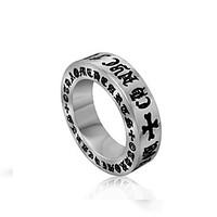 Men\'s Rings Personality Vintage Rome Secret Letter Silver Band Ring Fashion Jewelry Titanium Steel Ring Christmas Gifts