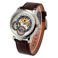 mens fashion watch mechanical watch automatic self winding leather ban ...